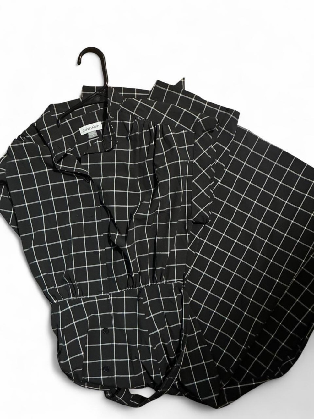 Calvin Klein Black Windowpane Romper